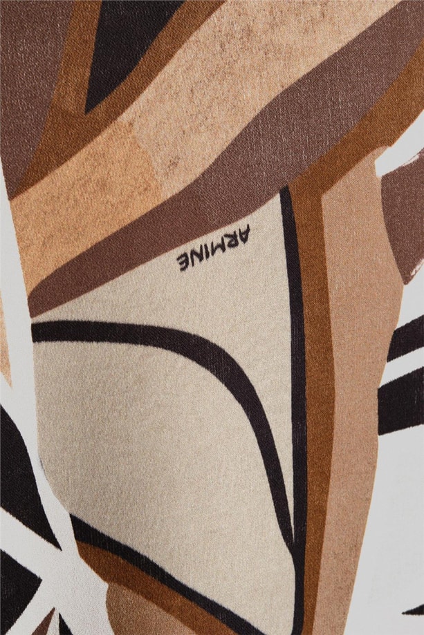 Armine Desenli Etek 24Y1643 Kahverengi