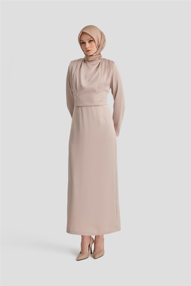 Armine Abiye Elbise 24YD1951 Bej