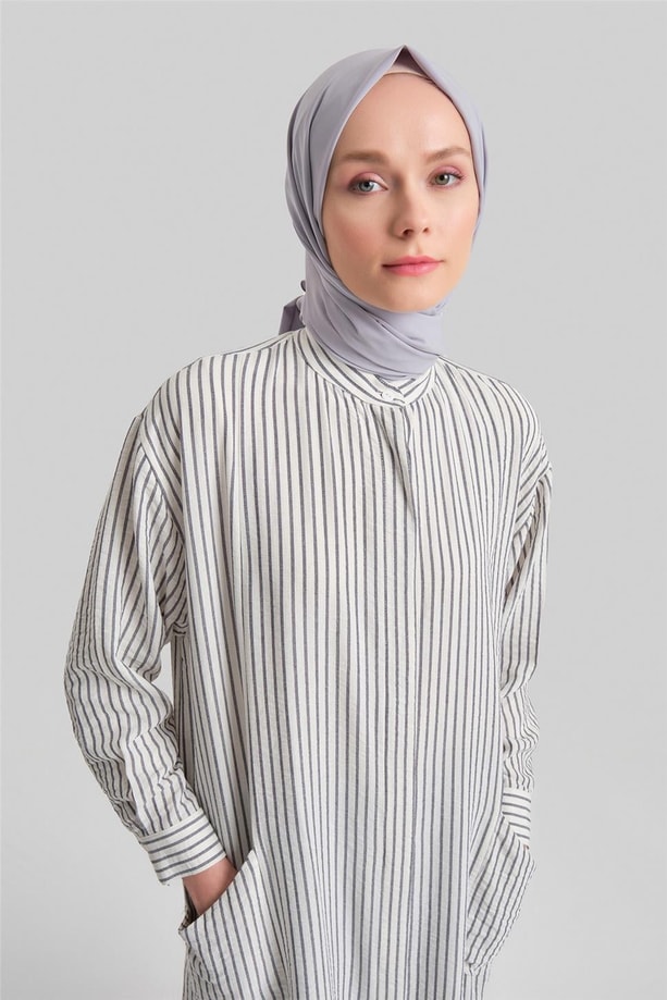 Armine Tunik Elbise ORTD2501 Buz Mavi