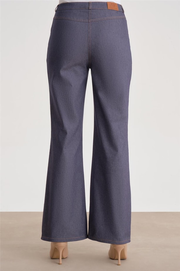 Armine Önü Dikiş Detaylı Denim Görünümlü Pantolon 24Y2610 Lacivert