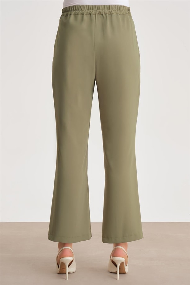 Armine Paçası Düğmeli Flare Pantolon 24Y2611 Yeşil