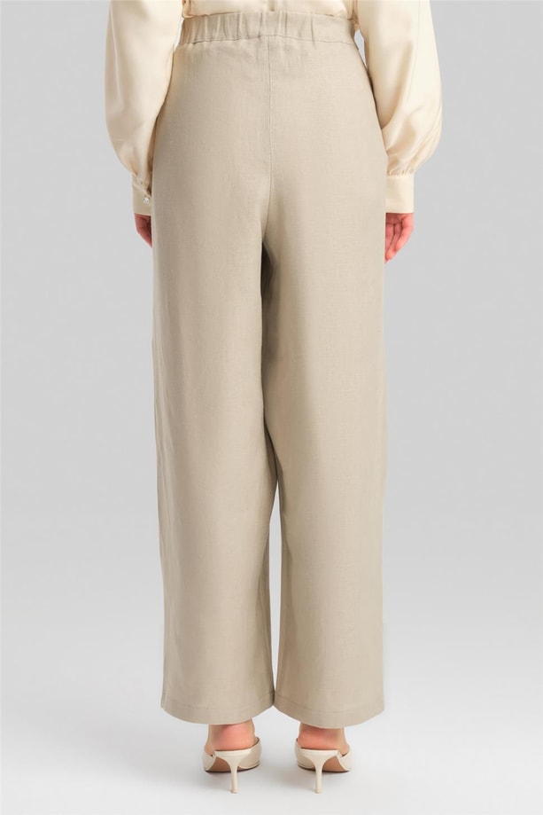 Armine Bol Keten Pantolon 24Y2625 Vizon
