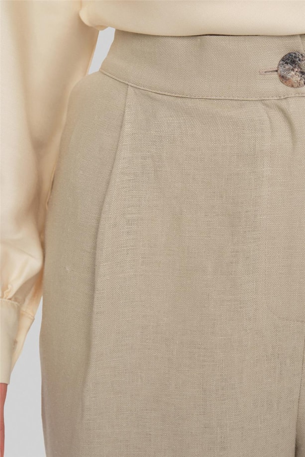 Armine Bol Keten Pantolon 24Y2625 Vizon