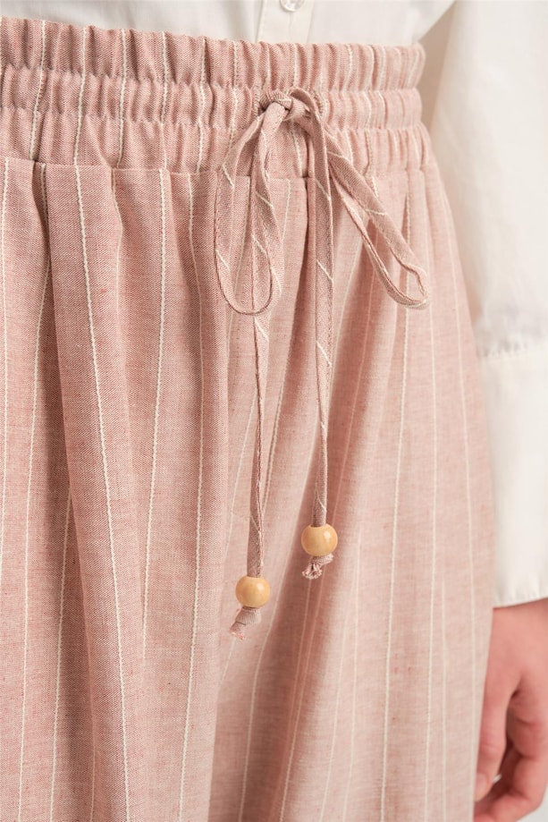 Armine Çizgi Dokulu Rahat Pantolon 24Y2629 Kiremit