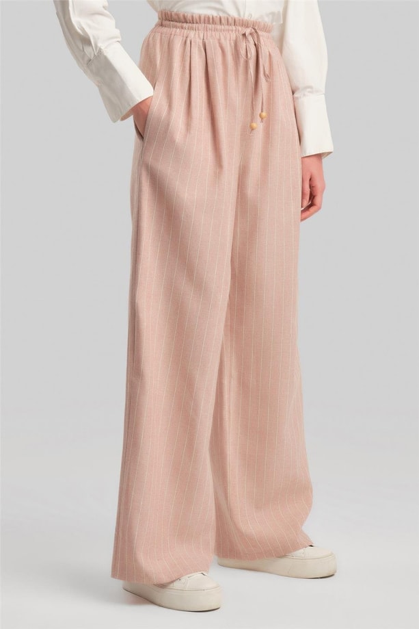 Armine Çizgi Dokulu Rahat Pantolon 24Y2629 Kiremit