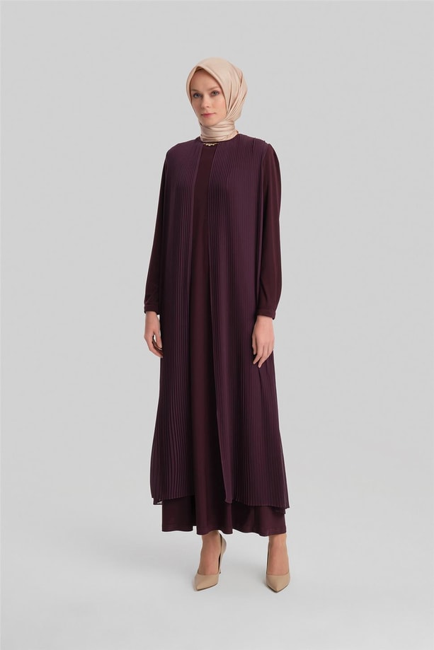 Armine Elbise 24YD3307 Mürdüm