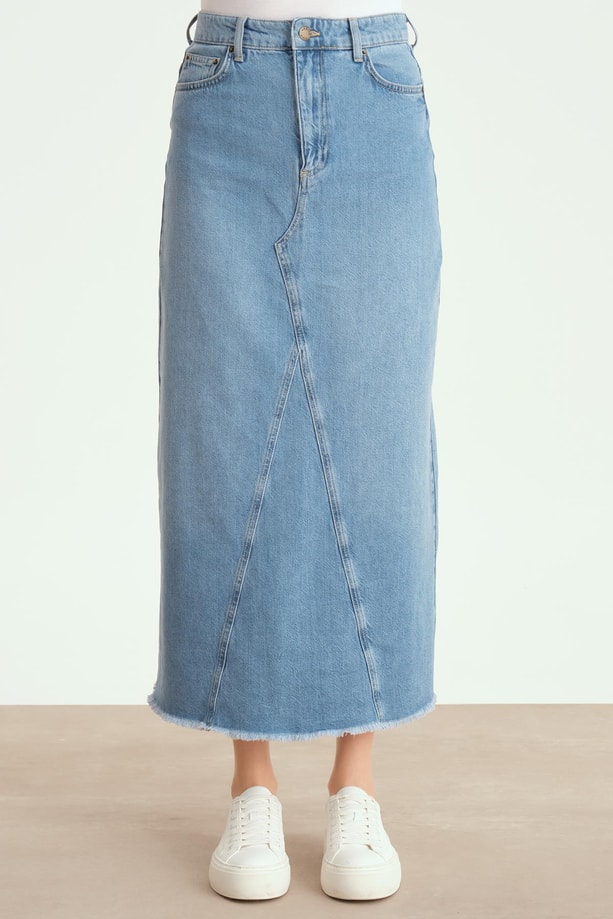 Armine Denim Etek 24YD3401 İndigo