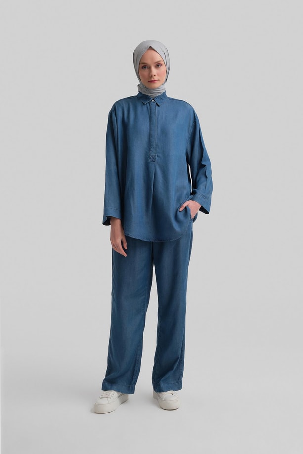 Armine Tencel Pantolon 24YD3408 Mavi
