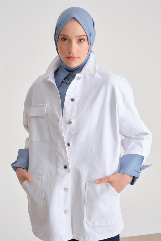 Armine Ceket 24YD3409 Beyaz
