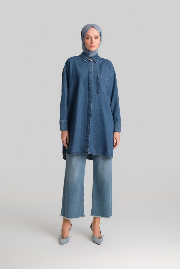 Armine Denim Tunik 24YD3411 Mavi