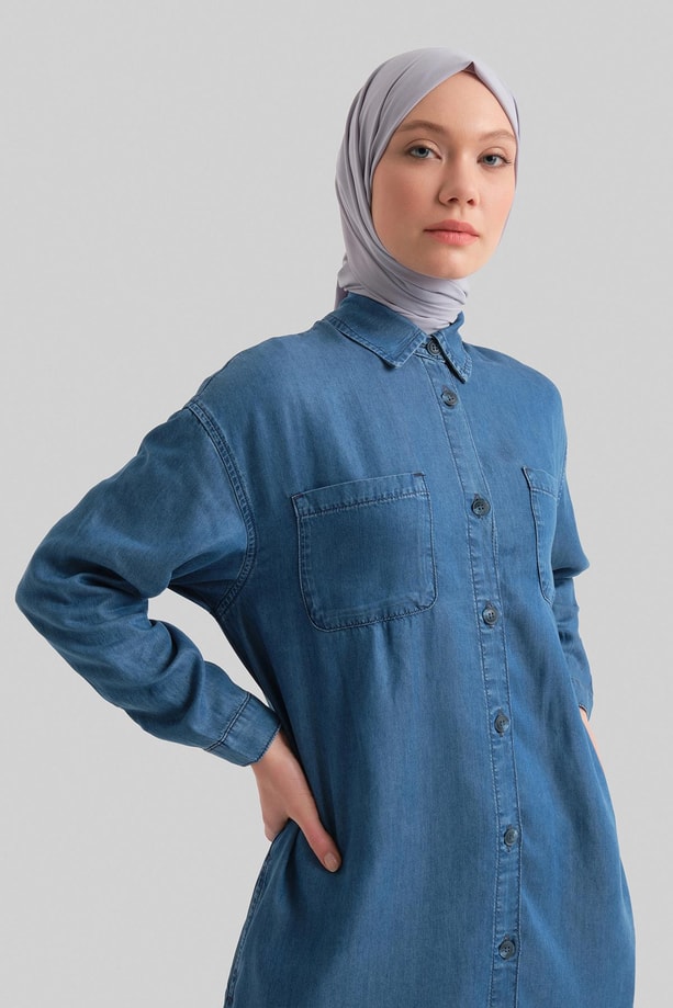 Armine Tunik Elbise 24YD3412 Mavi