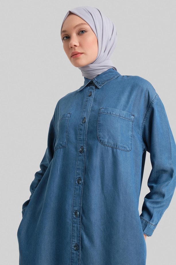 Armine Tunik Elbise 24YD3412 Mavi