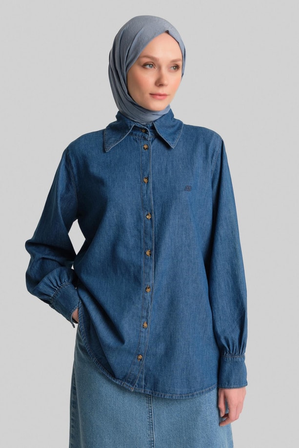 Armine Denim Gömlek 24YD3414 İndigo