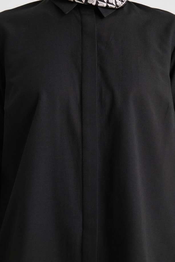 Armine Manşeti Logolu Basic Gömlek 24Y3522 Siyah