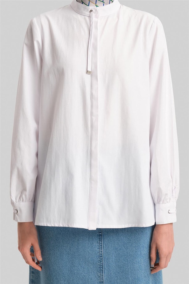 Armine Biye Detaylı Gömlek 24Y3532 Beyaz