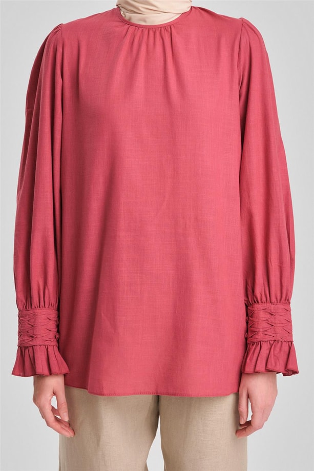 Armine Kolu Gipeli Bluz 24Y3533 Vişne