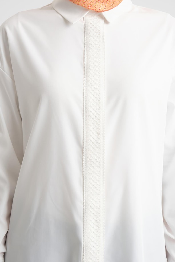 Armine Şerit Aksesuarlı Tunik 24Y4013 Beyaz