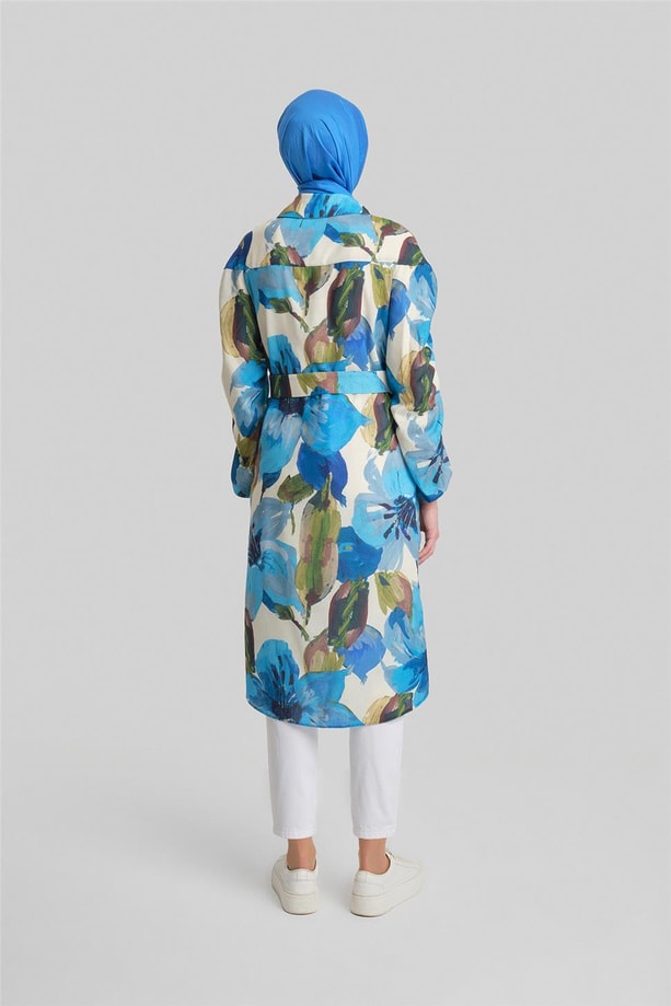 Armine Cepli ve Desenli Tunik 24Y4028 Mavi