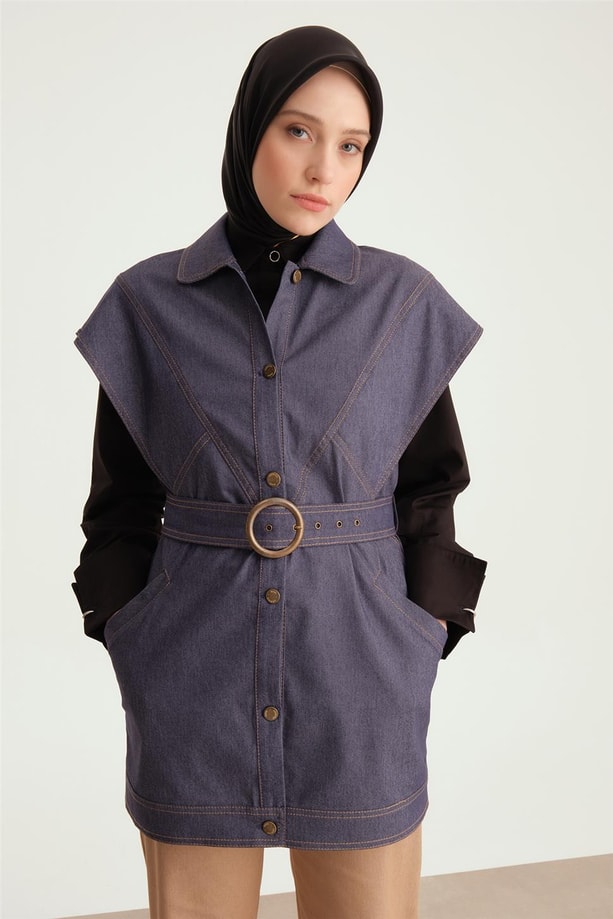 Armine Kuplu Denim Yelek 24Y4900 Lacivert