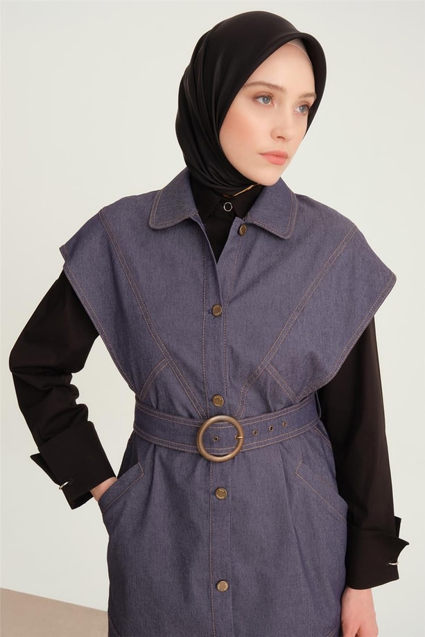 Armine Kuplu Denim Yelek 24Y4900 Lacivert