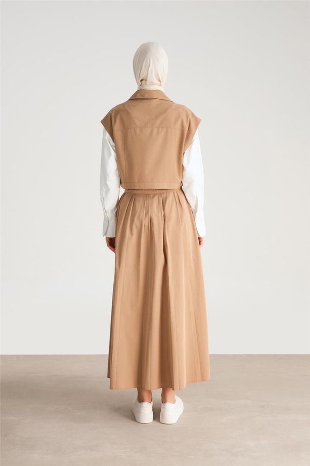 Armine Daralabilen Kısa Yelek 24Y4901 Camel