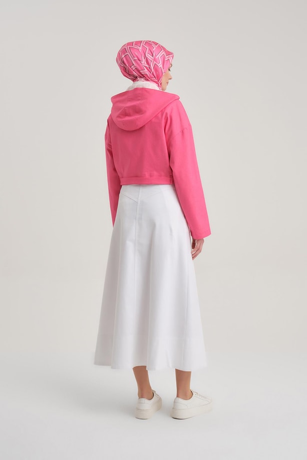 Armine Seyyar Kapüşonlu Ve Kemerli Pamuk Ceket 24Y5406 Orkide