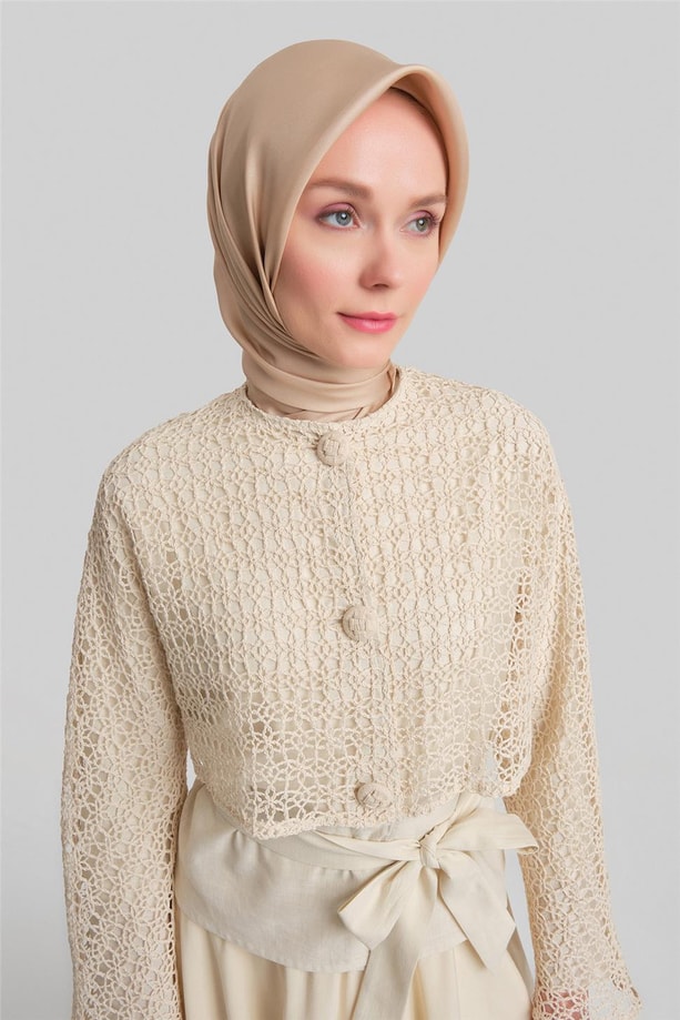 Armine Üstü Fileli Ceket 24Y5412 Ekru