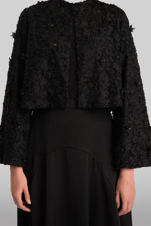 Armine Taşlı Ve Çiçekli Ceket 24Y5415 Siyah