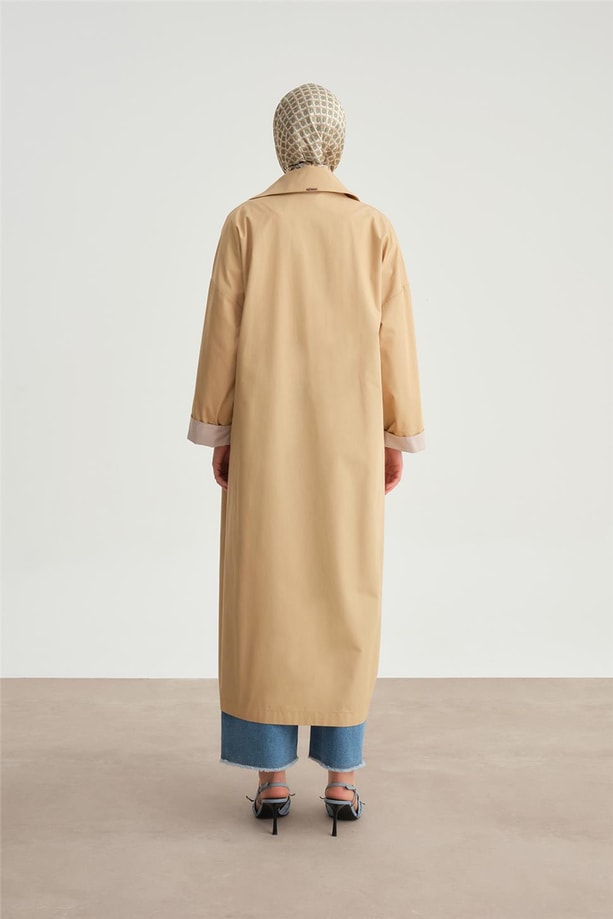 Armine Manşeti Çizgli Trençkot  24Y5502 Camel