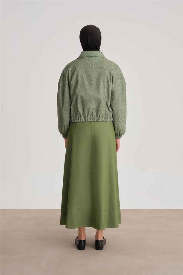 Armine Baskılı Bomber Ceket 24Y5507 Yeşil