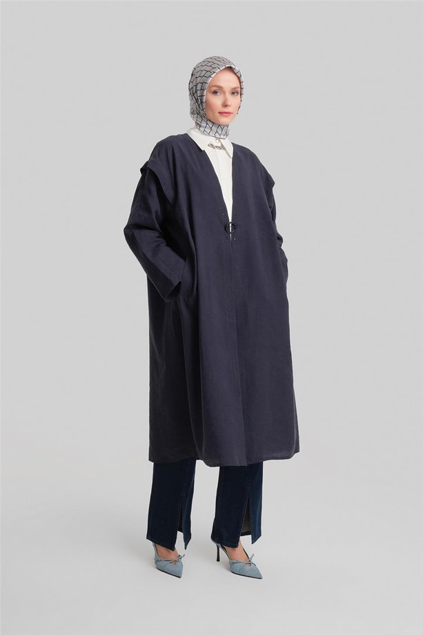 Armine Omuz Pileli Oversize Giy Çık 24Y5508 Lacivert