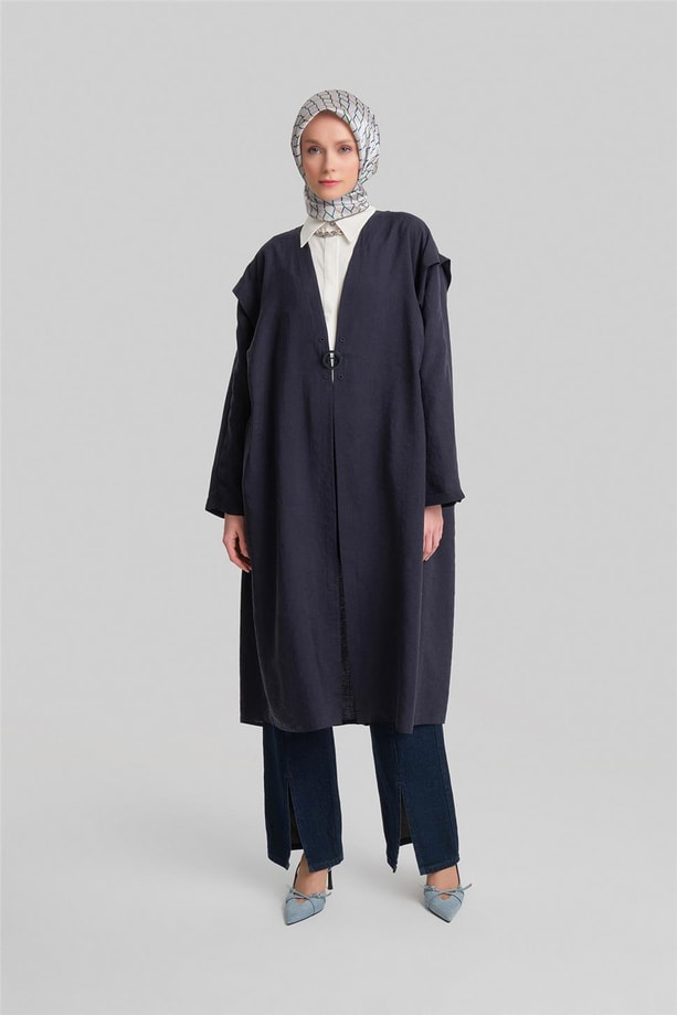 Armine Omuz Pileli Oversize Giy Çık 24Y5508 Lacivert