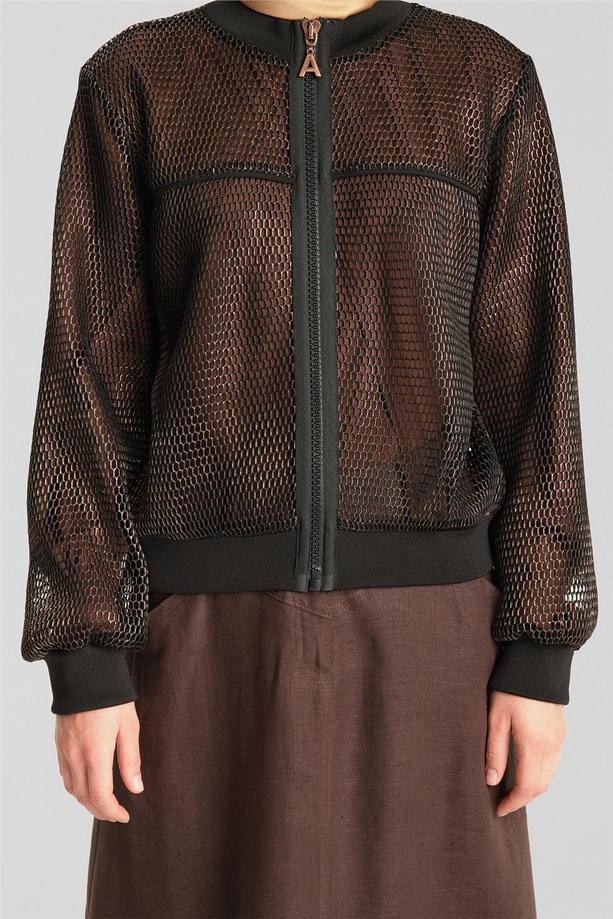 Armine Filesi Gold Efektli Ceket 24Y5509 Siyah