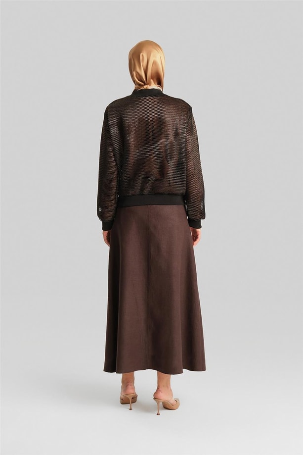 Armine Filesi Gold Efektli Ceket 24Y5509 Siyah