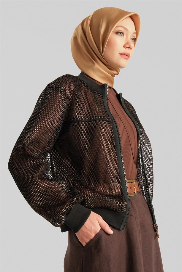 Armine Filesi Gold Efektli Ceket 24Y5509 Siyah