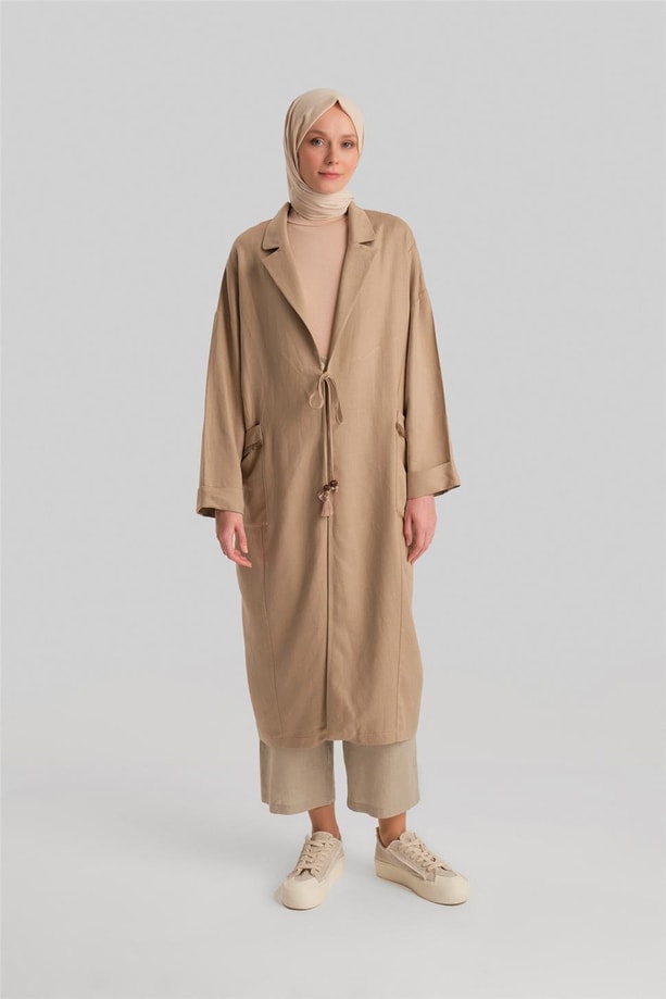 Armine Püskül Cepli Viskon Keten Giy Çık 24Y5513 Bej