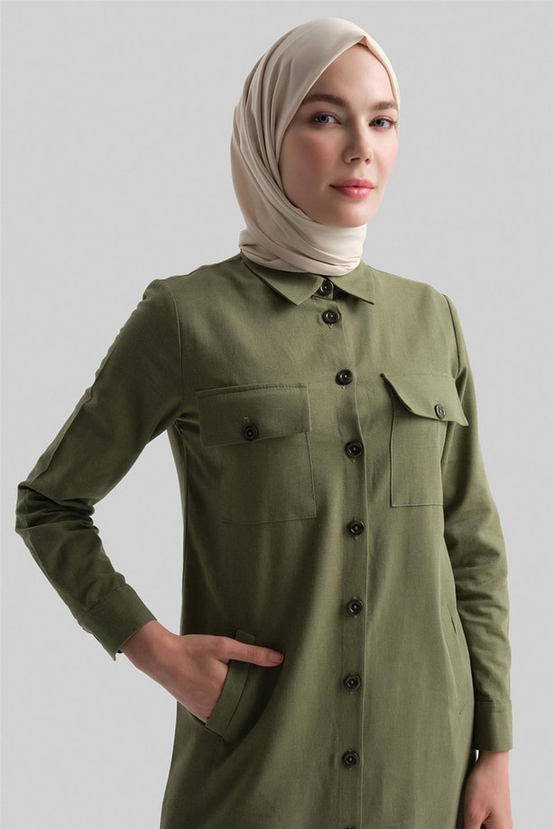 Armine Tunik Elbise 24YD6404 Haki