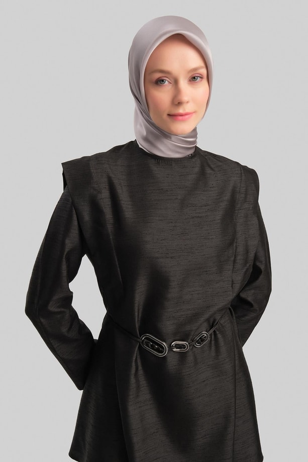 Armine Şantuk Kumaşlı Şık Takım 24Y6808 Siyah