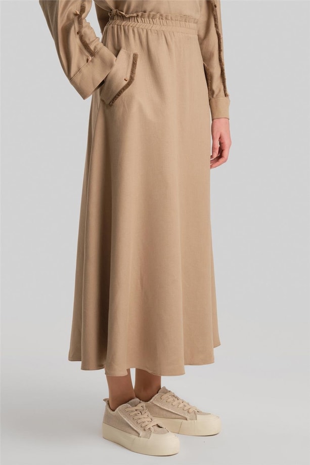 Armine Deniz Kabuklu Viskon Keten Takım 24Y6824 Bej