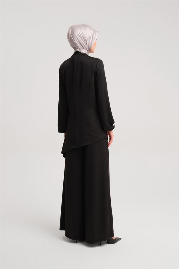 Armine Bağlamalı Asimetrik Takım 24Y6828 Siyah
