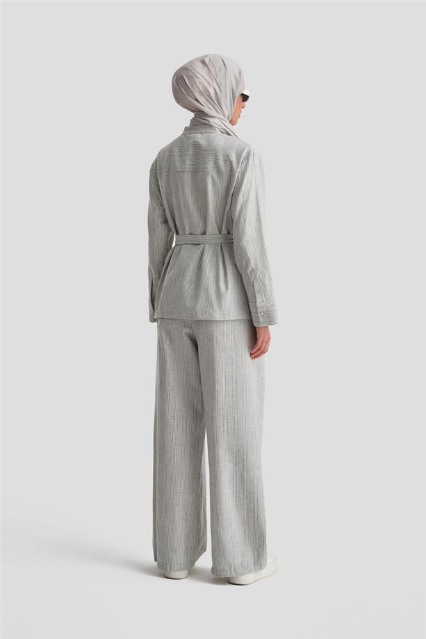 Armine Kalın Çizgili Pamuk Takım 24Y6853 İndigo