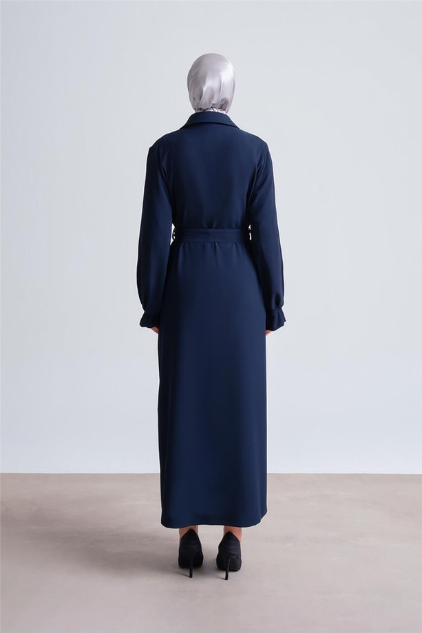 Armine Bileği Lastikli Pardesü 24Y8703 Lacivert