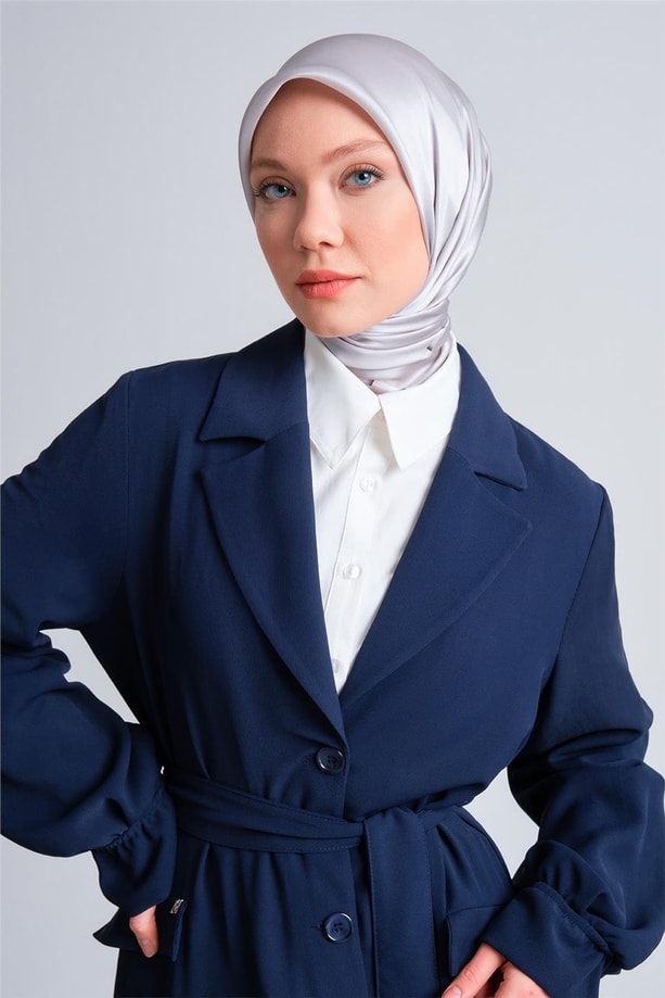 Armine Bileği Lastikli Pardesü 24Y8703 Lacivert