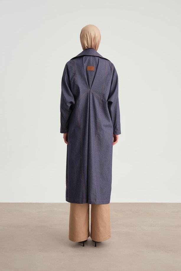 Armine Denim Overzie Trençkot 24Y8708 Lacivert