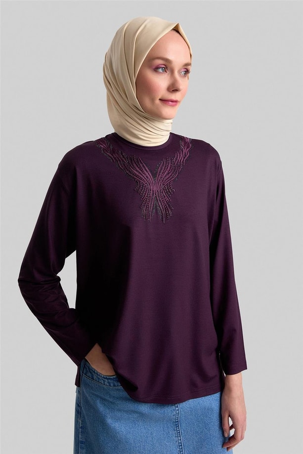 Armine Penye 24YD9012 Mürdüm