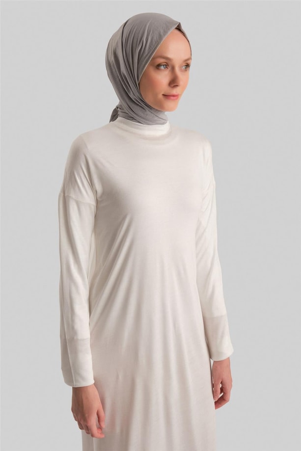 Armine Uzun Kol İçlik Elbise ORTD9042 Ekru