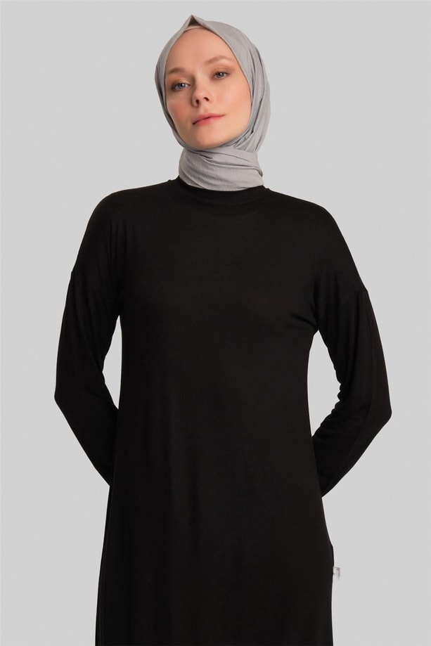 Armine Uzun Kol İçlik Elbise ORTD9042 Siyah