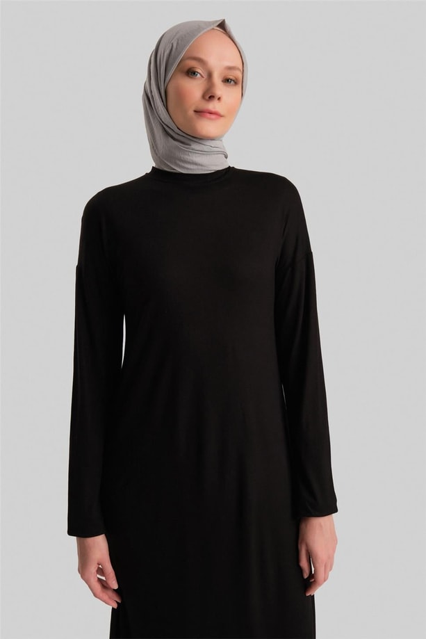 Armine Uzun Kol İçlik Elbise ORTD9042 Siyah