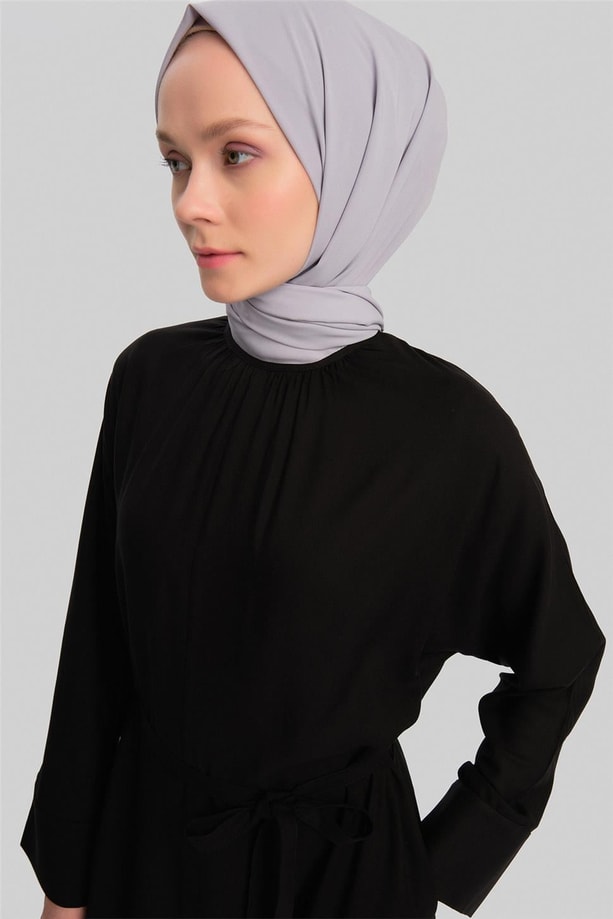 Armine Kolu Bütün Viskon Tencel Elbise 24Y9821 Siyah