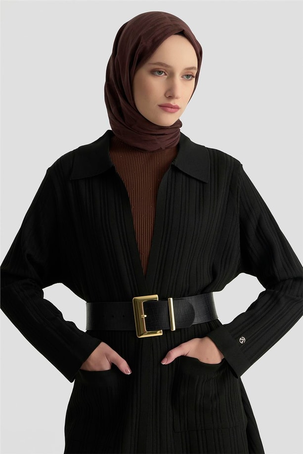 Armine Cepli Triko Giyçık 25KTD569 Siyah